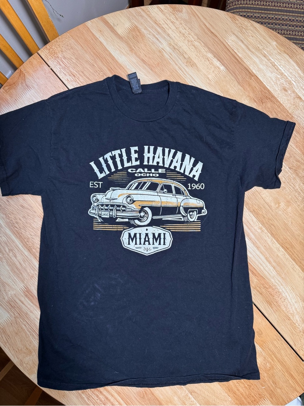 Gildan Black 'Little Havana Miami' Vintage Car Graphic Tee